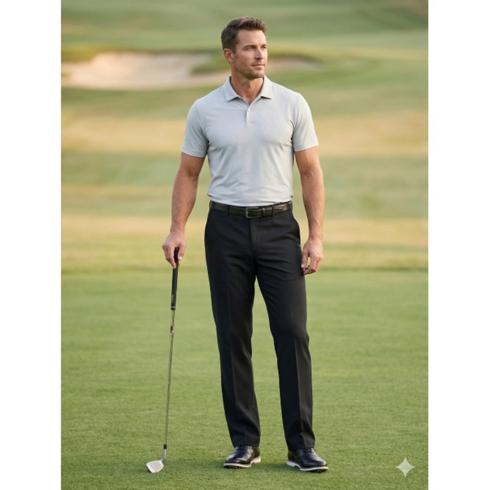 Ashworth‎ Men's Flat Front Golf Pants Black 38x32